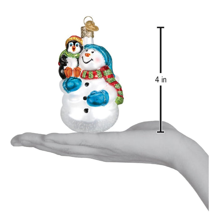 Old World Christmas : Snowman With Penguin Pal - Old World Christmas : Snowman With Penguin Pal