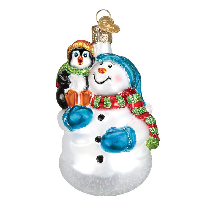 Old World Christmas : Snowman With Penguin Pal - Old World Christmas : Snowman With Penguin Pal