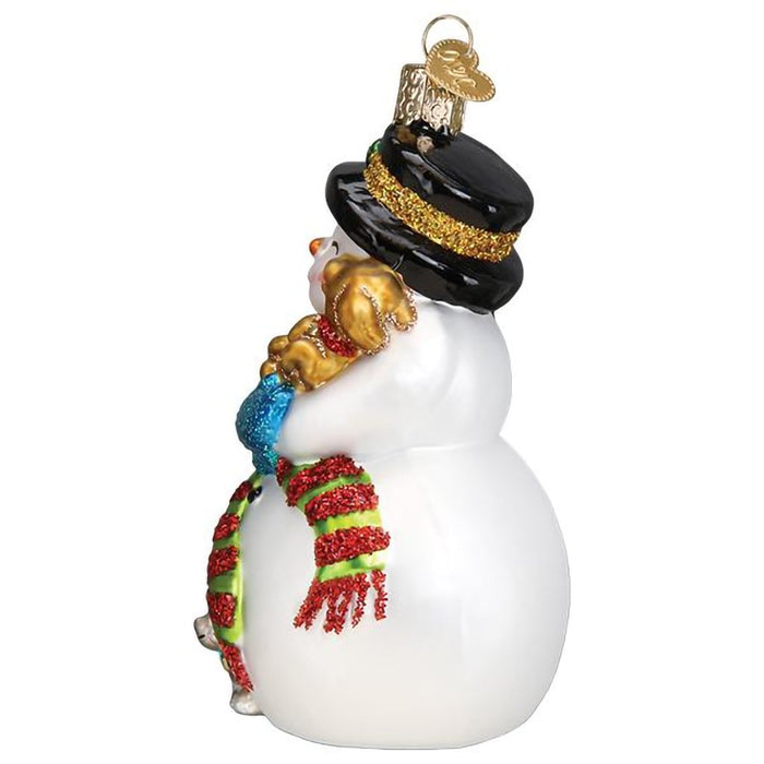 Old World Christmas : Snowman With Playful Pets - Old World Christmas : Snowman With Playful Pets