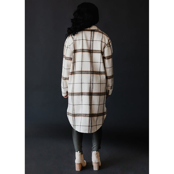 Panache Apparel; Ivory Desi Plaid Long Flannel - Assorted Size - Panache Apparel; Ivory Desi Plaid Long Flannel - Assorted Size