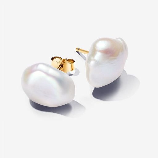 PANDORA : Baroque Treated Freshwater Cultured Pearl Stud Earrings in Gold - PANDORA : Baroque Treated Freshwater Cultured Pearl Stud Earrings in Gold