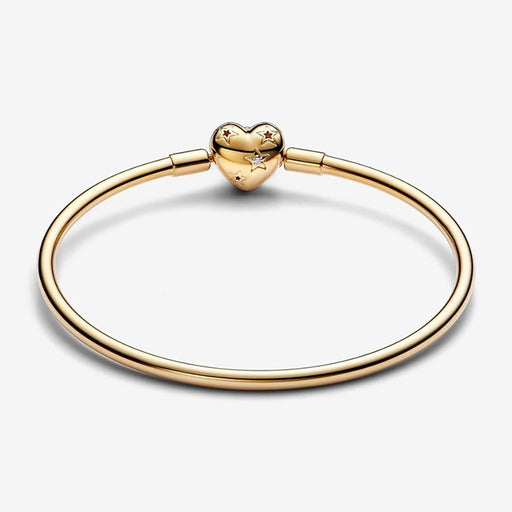 PANDORA : Celestial Heart Clasp Bangle Bracelet - PANDORA : Celestial Heart Clasp Bangle Bracelet