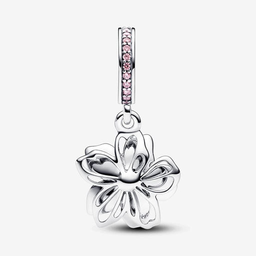 PANDORA : Cherry Blossom Dangle Charm - Sterling Silver - PANDORA : Cherry Blossom Dangle Charm - Sterling Silver