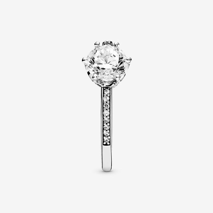 PANDORA : Clear Sparkling Crown Solitaire Ring - PANDORA : Clear Sparkling Crown Solitaire Ring