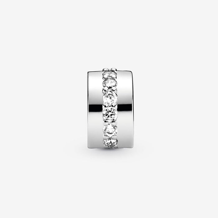 PANDORA : Clear Sparkling Row Clip Charm - PANDORA : Clear Sparkling Row Clip Charm