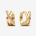 PANDORA : Crossover Pavé Hoop Earrings - Gold - PANDORA : Crossover Pavé Hoop Earrings - Gold