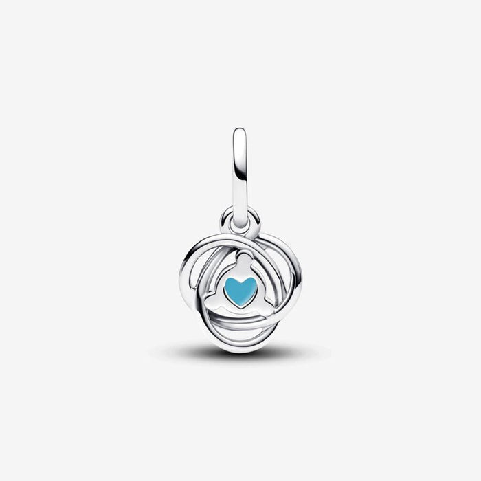 PANDORA : December Turqoise Blue Eternity Circle Dangle Charm - PANDORA : December Turqoise Blue Eternity Circle Dangle Charm