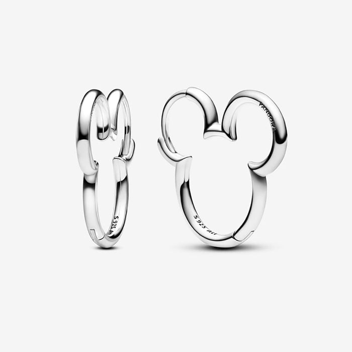 PANDORA : Disney Mickey Mouse Silhouette Hoop Earrings - PANDORA : Disney Mickey Mouse Silhouette Hoop Earrings