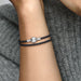 PANDORA : Double Black Leather Bracelet - PANDORA : Double Black Leather Bracelet