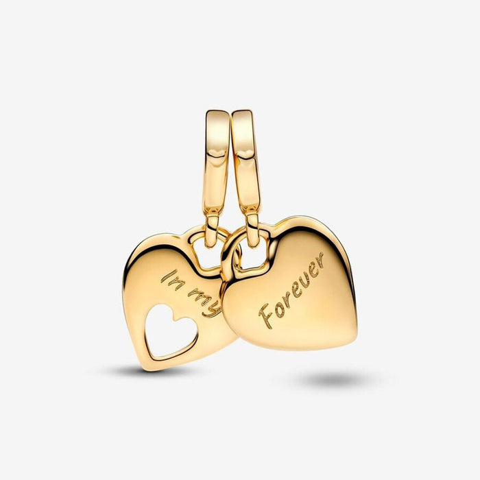 PANDORA : Double Heart Split Dangle Charm - PANDORA : Double Heart Split Dangle Charm