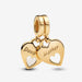 PANDORA : Double Heart Split Dangle Charm - PANDORA : Double Heart Split Dangle Charm