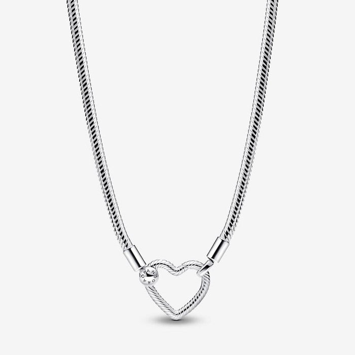 PANDORA : Heart Closure Snake Chain Necklace - PANDORA : Heart Closure Snake Chain Necklace