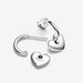 PANDORA : Heart Open Hoop Earrings - Silver - PANDORA : Heart Open Hoop Earrings - Silver