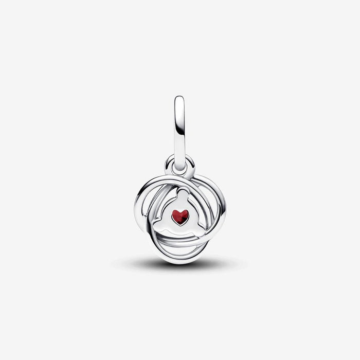 PANDORA : January Red Eternity Circle Dangle Charm - PANDORA : January Red Eternity Circle Dangle Charm