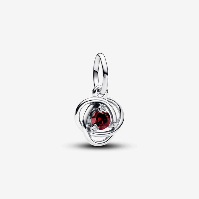 PANDORA : January Red Eternity Circle Dangle Charm - PANDORA : January Red Eternity Circle Dangle Charm