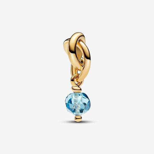 PANDORA : March Sea Aqua Blue Eternity Circle Dangle Charm - PANDORA : March Sea Aqua Blue Eternity Circle Dangle Charm