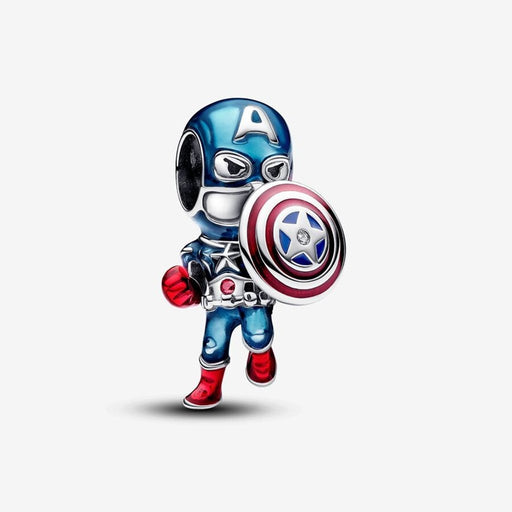 PANDORA : Marvel The Avengers Captain America Charm - Sterling Silver - PANDORA : Marvel The Avengers Captain America Charm - Sterling Silver