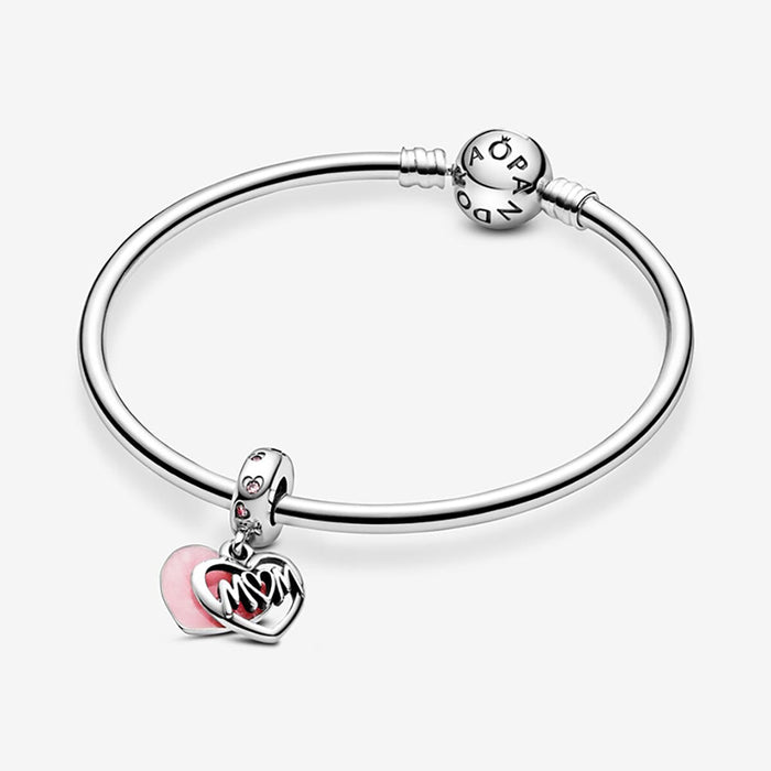 PANDORA : Mom Script Heart Dangle Charm - PANDORA : Mom Script Heart Dangle Charm