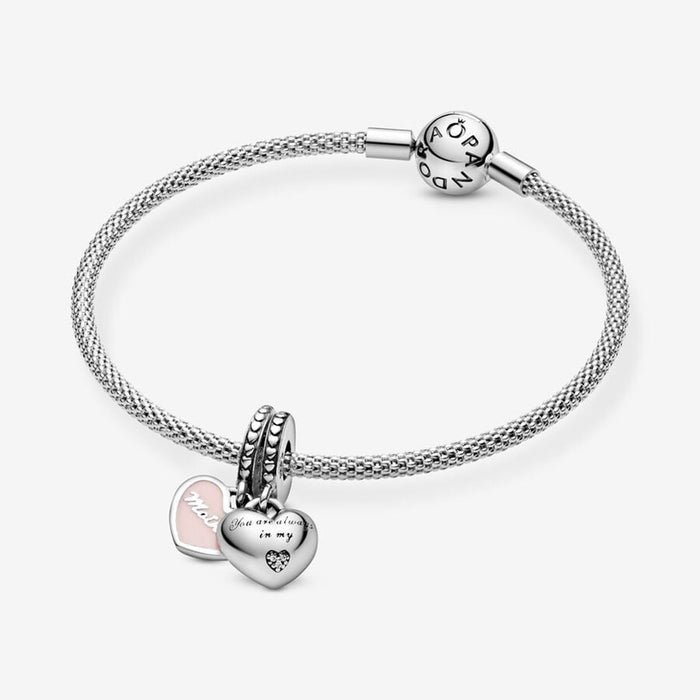 PANDORA : Mother & Daughter Hearts Dangle Charm - PANDORA : Mother & Daughter Hearts Dangle Charm