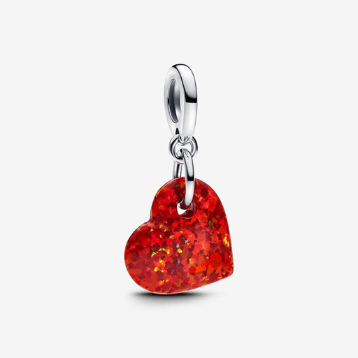PANDORA : Opalescent Red Heart Dangle Charm - PANDORA : Opalescent Red Heart Dangle Charm