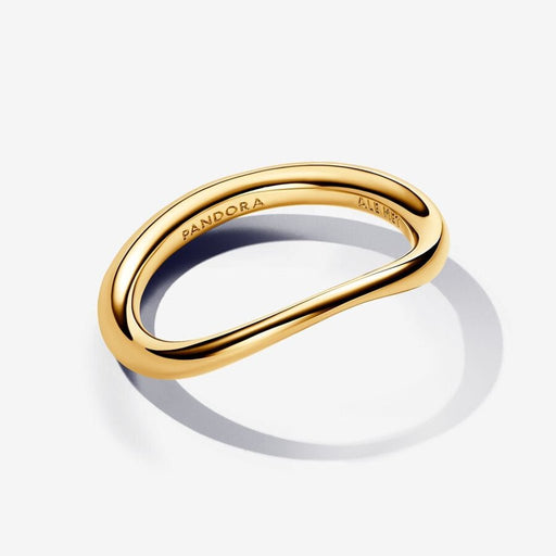 PANDORA : Organically Shaped Band Ring in Gold - PANDORA : Organically Shaped Band Ring in Gold