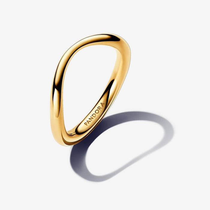 PANDORA : Organically Shaped Band Ring in Gold - PANDORA : Organically Shaped Band Ring in Gold