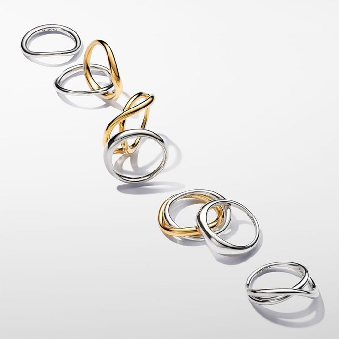 PANDORA : Organically Shaped Band Ring in Sterling Silver - PANDORA : Organically Shaped Band Ring in Sterling Silver