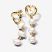 PANDORA : Organically Shaped Circle & Baroque Treated Freshwater Cultured Pearls Drop Earrings in Gold - PANDORA : Organically Shaped Circle & Baroque Treated Freshwater Cultured Pearls Drop Earrings in Gold