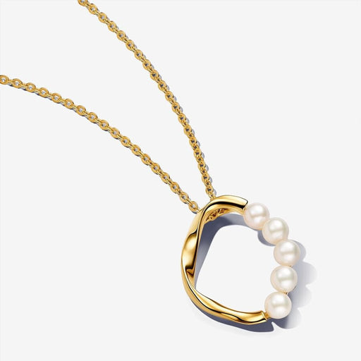 PANDORA : Organically Shaped Circle & Treated Freshwater Cultured Pearls Pendant Necklace - PANDORA : Organically Shaped Circle & Treated Freshwater Cultured Pearls Pendant Necklace