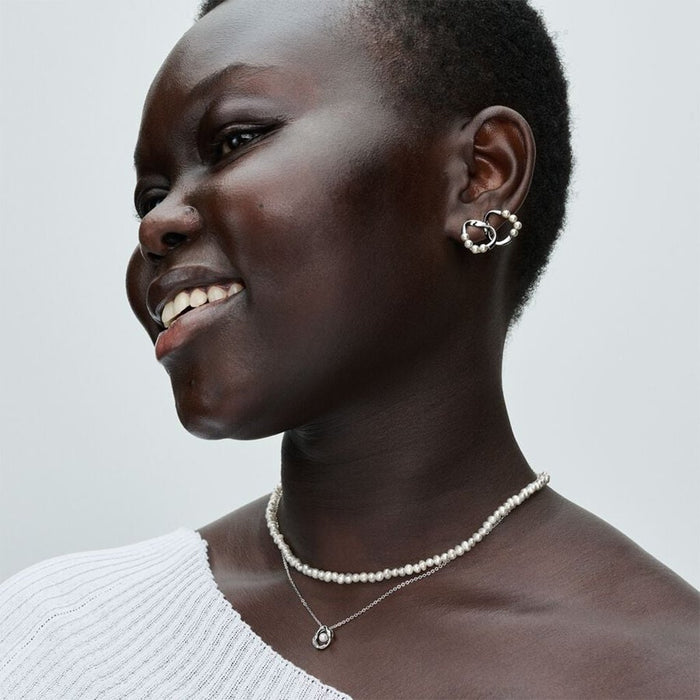 Circle Necklace Pandora Choker Silver Round Sparkle Halo Necklace