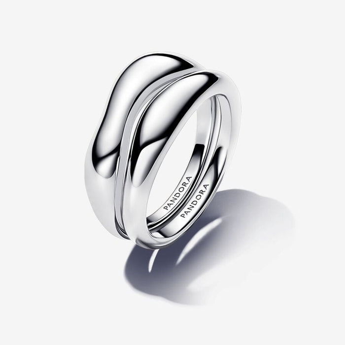 PANDORA : Organically Shaped Stacking Rings in Sterling silver - PANDORA : Organically Shaped Stacking Rings in Sterling silver