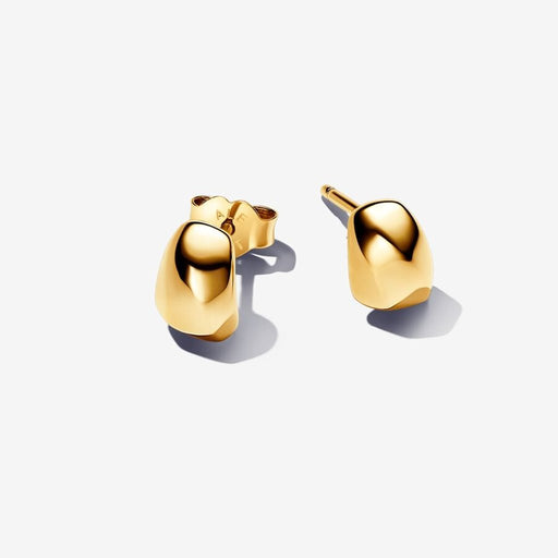 PANDORA : Organically Shaped Stud Earrings in Gold - PANDORA : Organically Shaped Stud Earrings in Gold