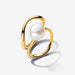 PANDORA : PANDORA ESSENCE Baroque Pearl Stacking Ring Set in Gold - PANDORA : PANDORA ESSENCE Baroque Pearl Stacking Ring Set in Gold