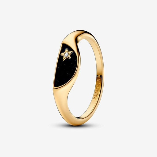 PANDORA : Pandora ME Halved Enamel Signet Ring - Gold - PANDORA : Pandora ME Halved Enamel Signet Ring - Gold