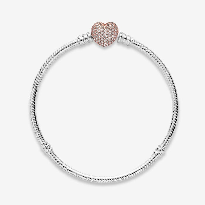 PANDORA : Pandora Moments Heart Clasp Snake Chain Bracelet - PANDORA : Pandora Moments Heart Clasp Snake Chain Bracelet