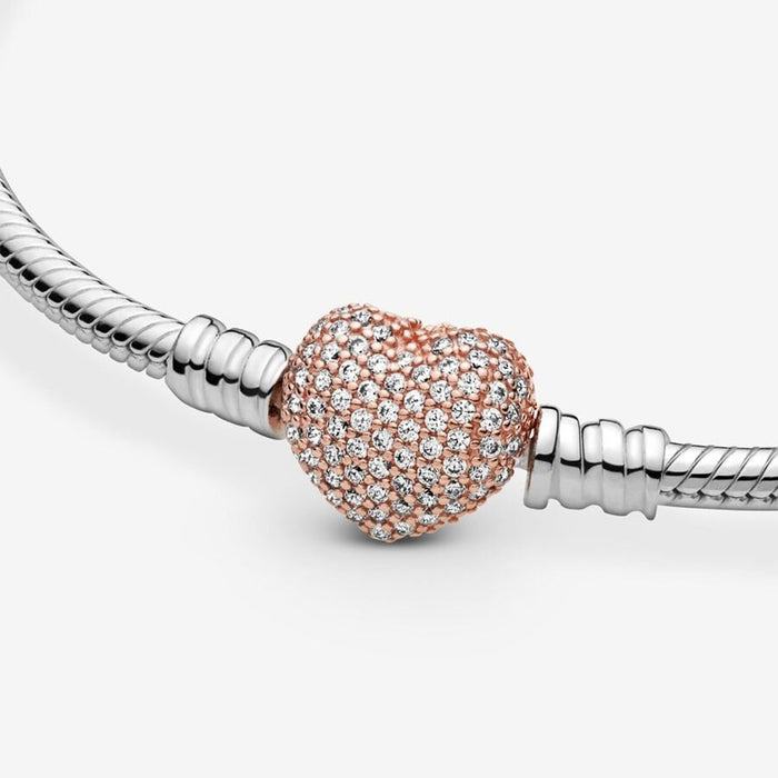 PANDORA : Pandora Moments Heart Clasp Snake Chain Bracelet - PANDORA : Pandora Moments Heart Clasp Snake Chain Bracelet