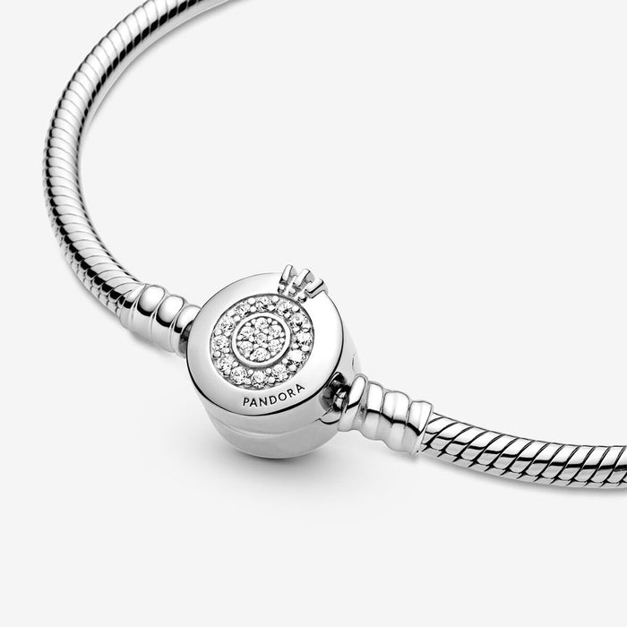 PANDORA : Pandora Moments Sparkling Crown O Snake Chain Bracelet - PANDORA : Pandora Moments Sparkling Crown O Snake Chain Bracelet