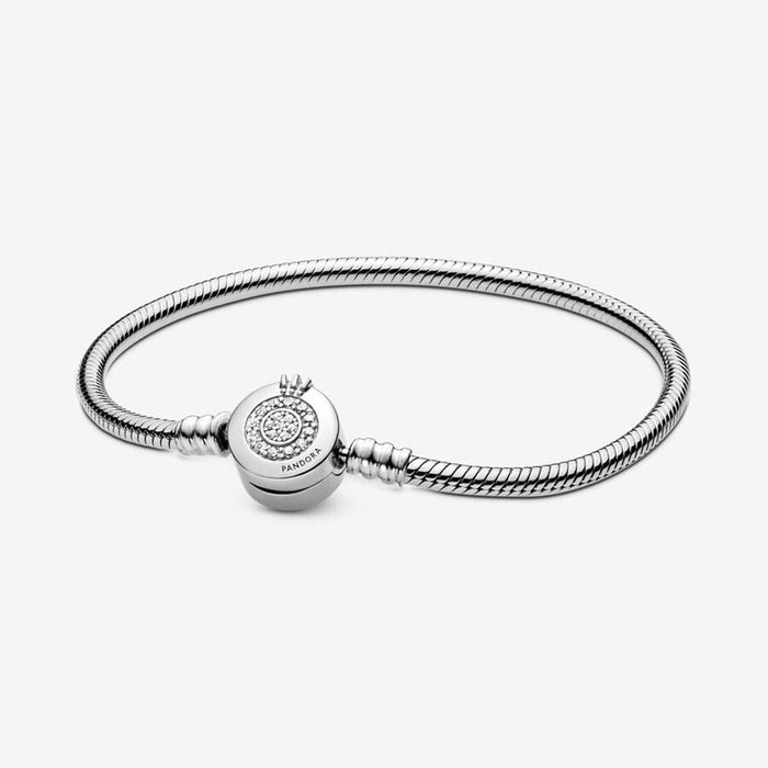 PANDORA : Pandora Moments Sparkling Crown O Snake Chain Bracelet - PANDORA : Pandora Moments Sparkling Crown O Snake Chain Bracelet