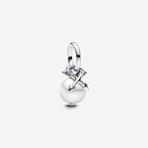 PANDORA : Pearl & Arrows Mini Dangle Charm - PANDORA : Pearl & Arrows Mini Dangle Charm