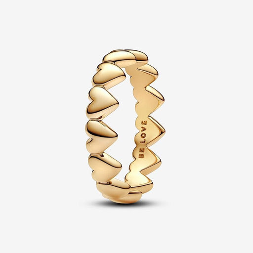 PANDORA : Row of Hearts Ring - Gold - PANDORA : Row of Hearts Ring - Gold