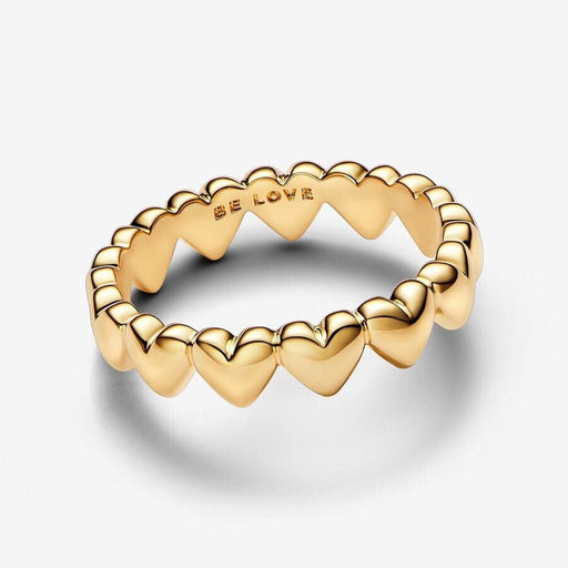 PANDORA : Row of Hearts Ring - Gold - PANDORA : Row of Hearts Ring - Gold