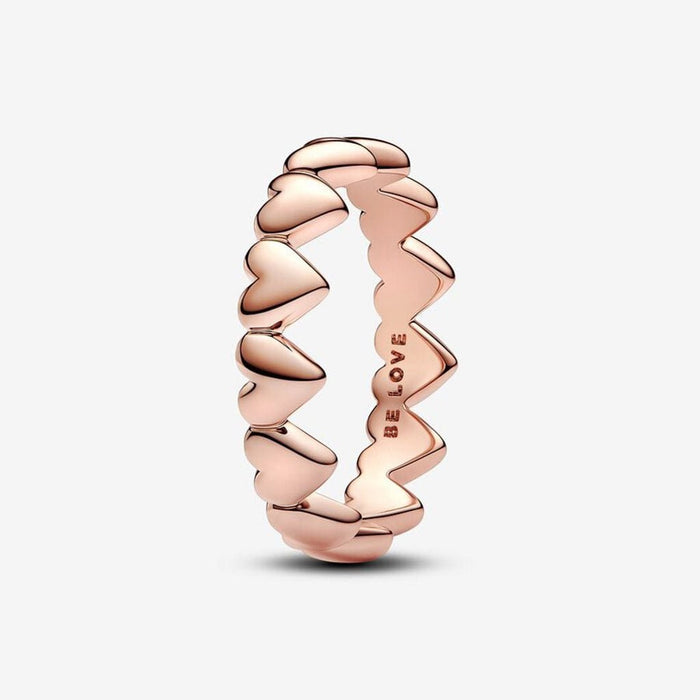 PANDORA : Row of Hearts Ring - Rose Gold - PANDORA : Row of Hearts Ring - Rose Gold