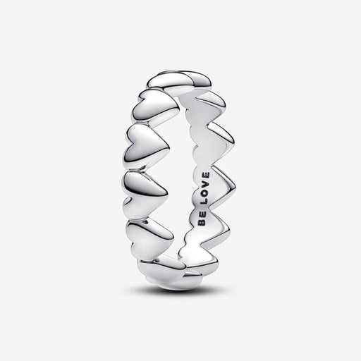 PANDORA : Row of Hearts Ring - Silver - PANDORA : Row of Hearts Ring - Silver