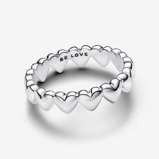 PANDORA : Row of Hearts Ring - Silver - PANDORA : Row of Hearts Ring - Silver