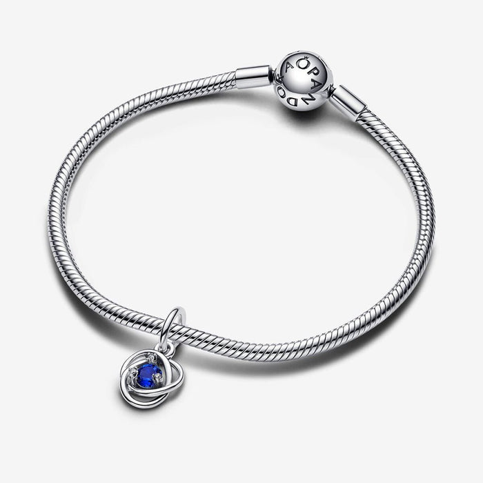 PANDORA : September Blue Eternity Circle Dangle Charm - PANDORA : September Blue Eternity Circle Dangle Charm