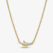 Gold necklace with a star-shaped pendant on a white background