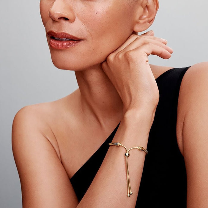 PANDORA Snake Chain Slider Bracelet Gold — Annies Hallmark and