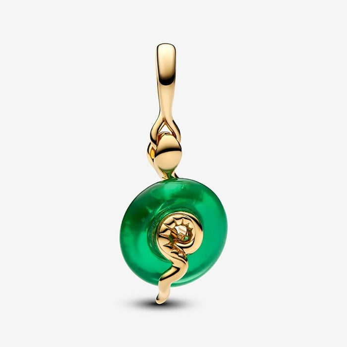PANDORA : Snake Green Murano Glass Dangle Charm - PANDORA : Snake Green Murano Glass Dangle Charm