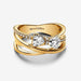 PANDORA : Sparkling Bow & Crossover Band Ring - PANDORA : Sparkling Bow & Crossover Band Ring