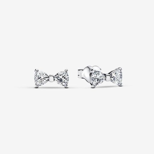 PANDORA : Sparkling Small Bow Stud Earrings - PANDORA : Sparkling Small Bow Stud Earrings